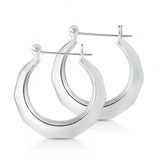 Sterling Silver Oxidized Hoop Earrings