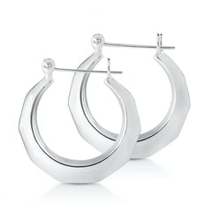 Sterling Silver Oxidized Hoop Earrings