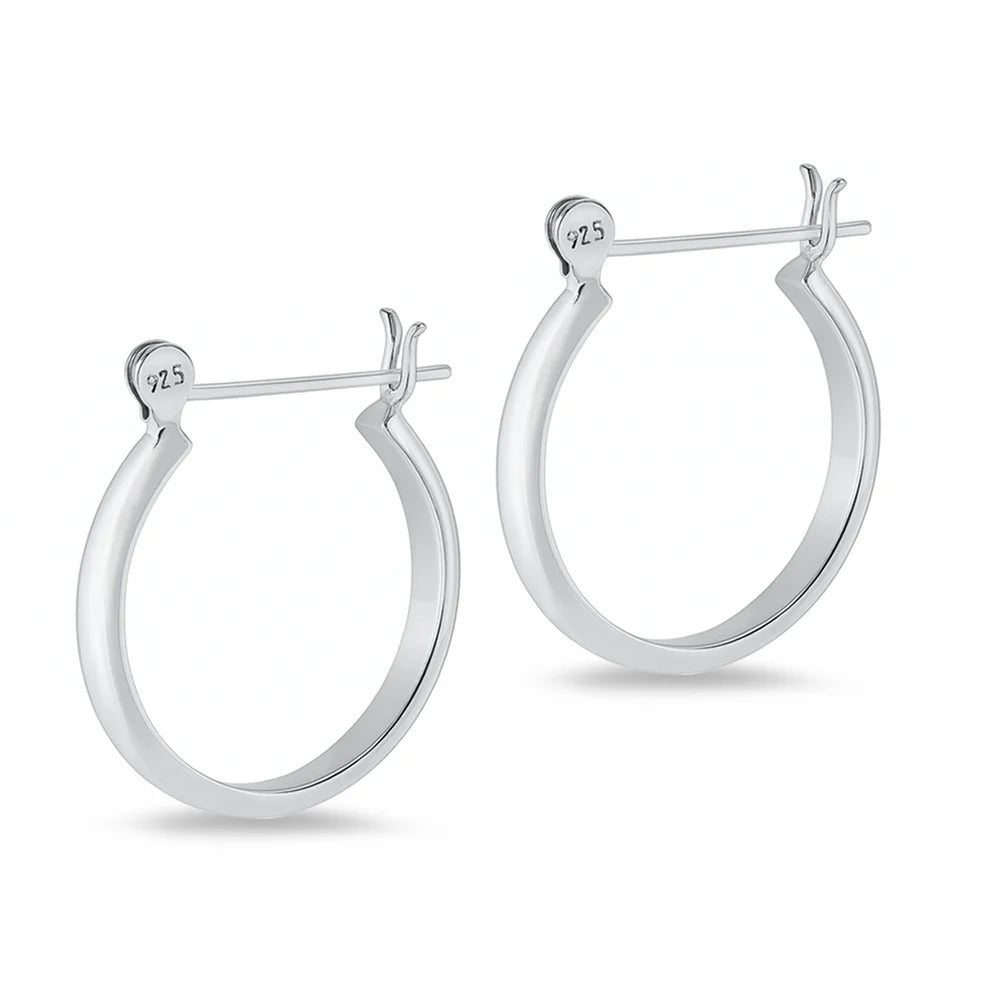 Sterling Silver High Polished Hoop Earrings