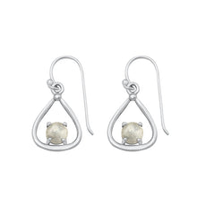 Load image into Gallery viewer, Sterling Silver Oxidized Moonstone Stone Earring-15mm