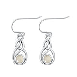 Sterling Silver Oxidized Genuine Moonstone Earrings-21.5mm