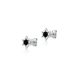 Sterling Silver Oxidized And Polished Star Of David Black Onyx Stone Earrings