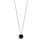 Sterling Silver Black CZ Solitaire Necklace