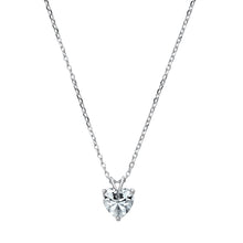 Load image into Gallery viewer, Sterling Silver Heart Solitaire Clear CZ Necklace