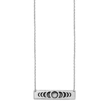 Load image into Gallery viewer, Sterling Silver Moon Phases Bar Necklace