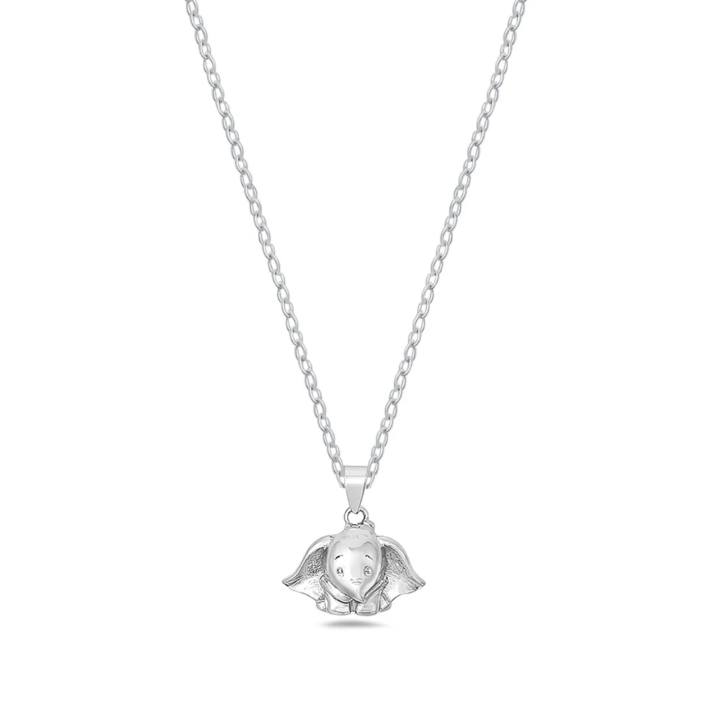 Sterling Silver Rhodium Plated Elephant Necklace