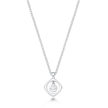 Load image into Gallery viewer, Sterling Silver Rhodium Plated Happy Face Necklace