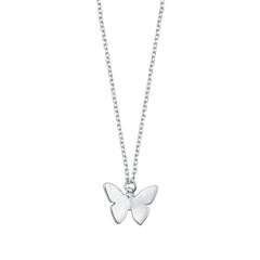Sterling Silver Rhodium Plated Butterfly Necklace