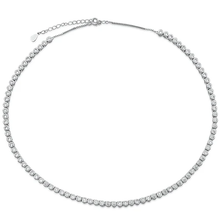 Load image into Gallery viewer, Sterling Silver Rhodium Plated Clear CZ Necklace