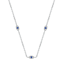 Load image into Gallery viewer, Sterling Silver Evil Eye Clear CZ Necklace