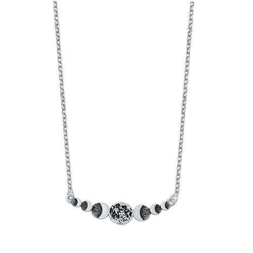 Sterling Silver 5.7mm Moon Phases Necklace