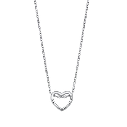Sterling Silver 7mm Heart Necklace