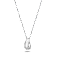Load image into Gallery viewer, Sterling Silver Rhodium Plated Teardrop Necklace