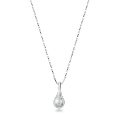 Sterling Silver Rhodium Plated Teardrop Necklace