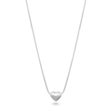 Sterling Silver Rhodium Plated Heart Necklace