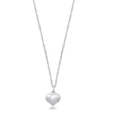 Sterling Silver Rhodium Plated Heart Necklace