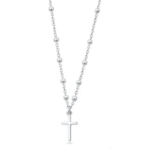Load image into Gallery viewer, Sterling Silver Polished Rosary Necklace