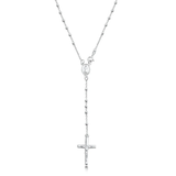 Sterling Silver Polished 3mm Rosary Necklace