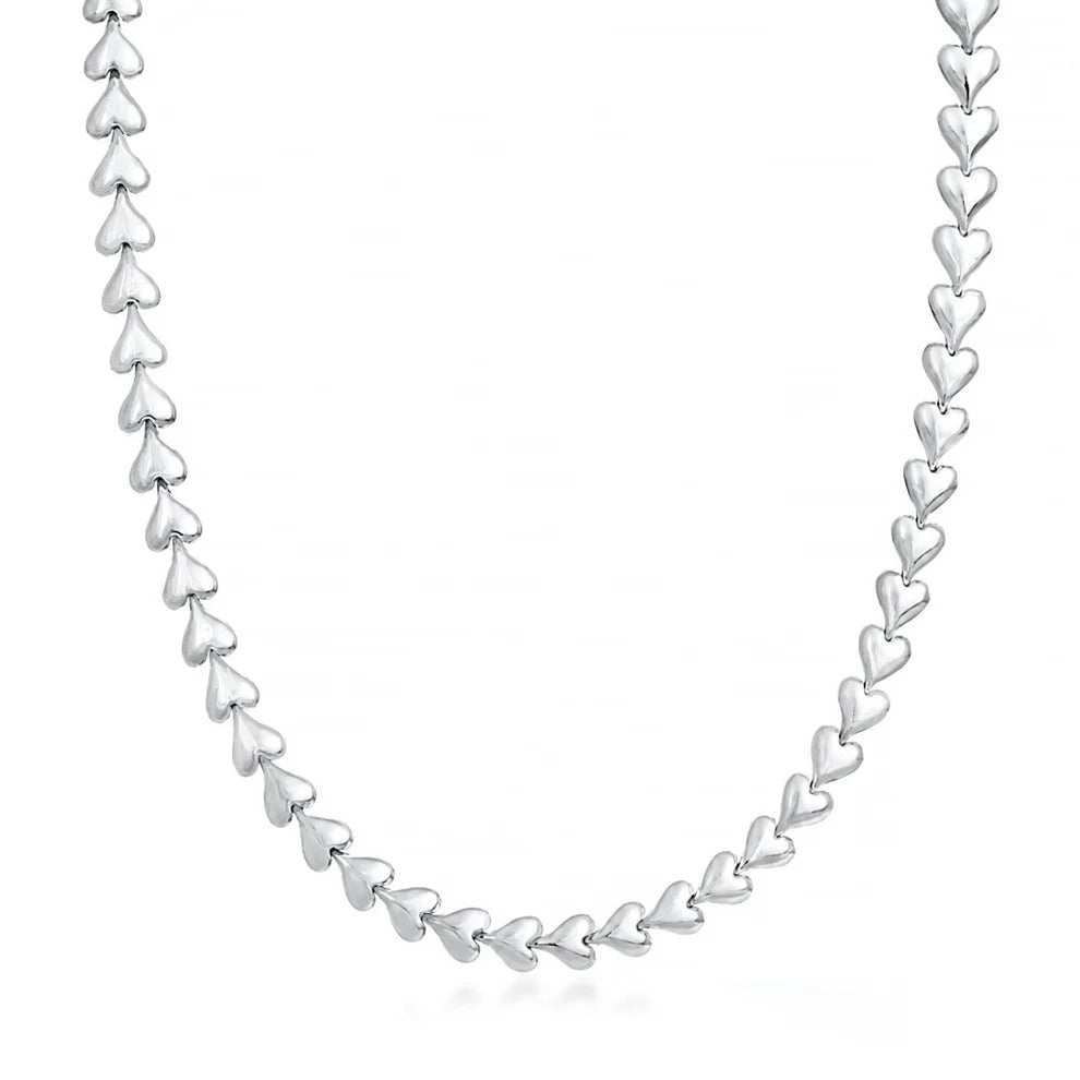 Sterling Silver Hearts Necklace