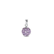 Load image into Gallery viewer, Sterling Silver Rhodium Plated Lavender CZ Pendant