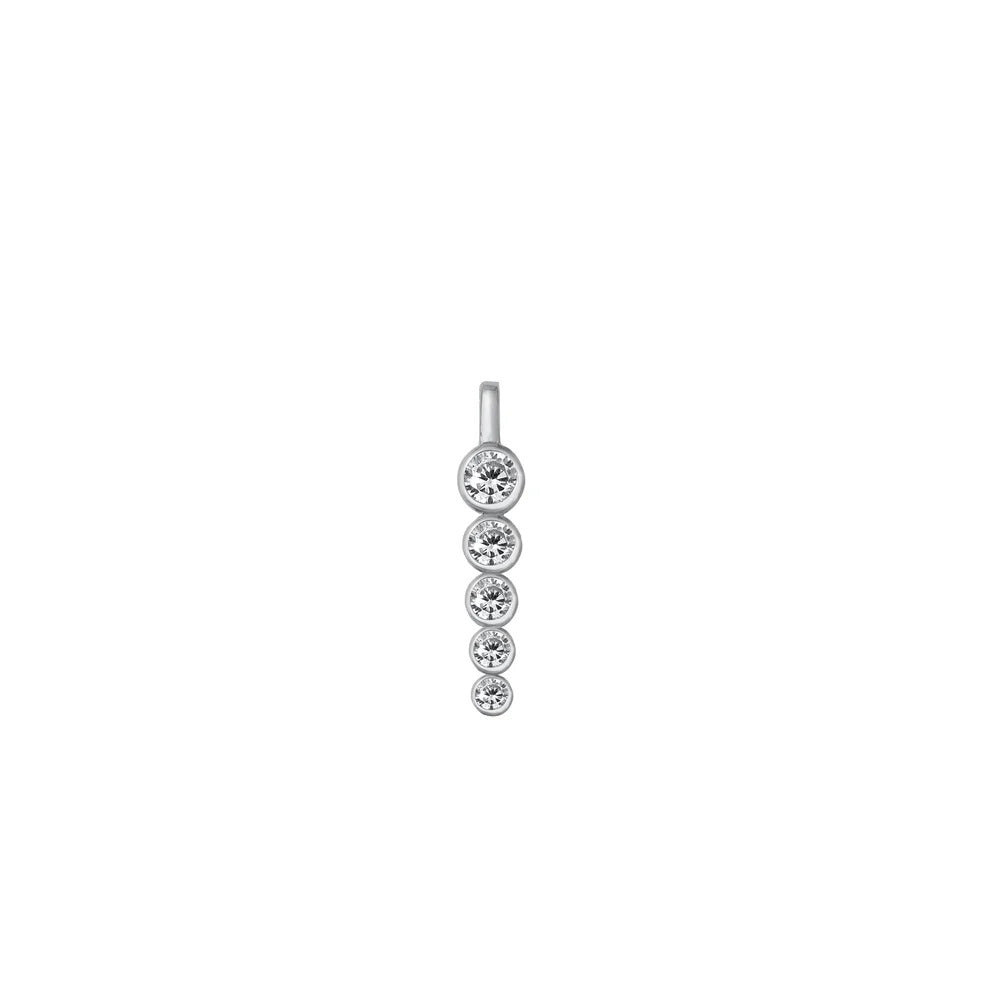 Sterling Silver Rhodium Plated Clear CZ Pendant