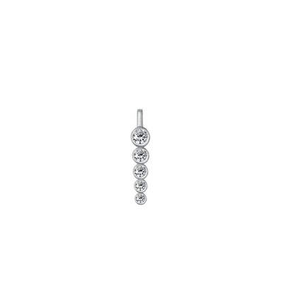 Sterling Silver Rhodium Plated Clear CZ Pendant