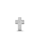 Sterling Silver Rhodium Plated Cross CZ Pendant-6.2mm