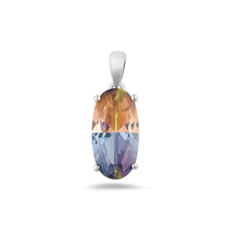 Load image into Gallery viewer, Sterling Silver Rhodium Plated Multi Colored CZ Pendant