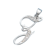 Load image into Gallery viewer, Sterling Silver Clear CZ Z Initial Pendant