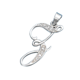 Sterling Silver Clear CZ Z Initial Pendant