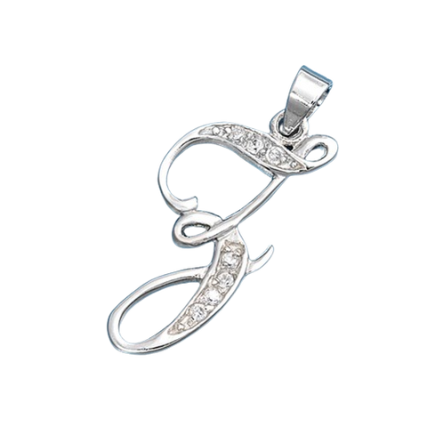 Sterling Silver Clear CZ Z Initial Pendant