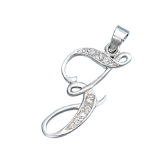 Sterling Silver Clear CZ Z Initial Pendant