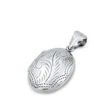 Load image into Gallery viewer, Sterling Silver Oval Floral Design Locket Pendant