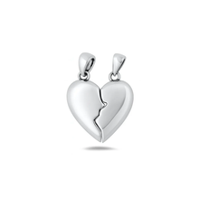 Load image into Gallery viewer, Sterling Silver Oxidized And Polished Magnetic Heart Pendant