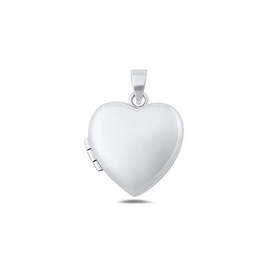 Sterling Silver Polished 17.3mm Heart Locket Pendant