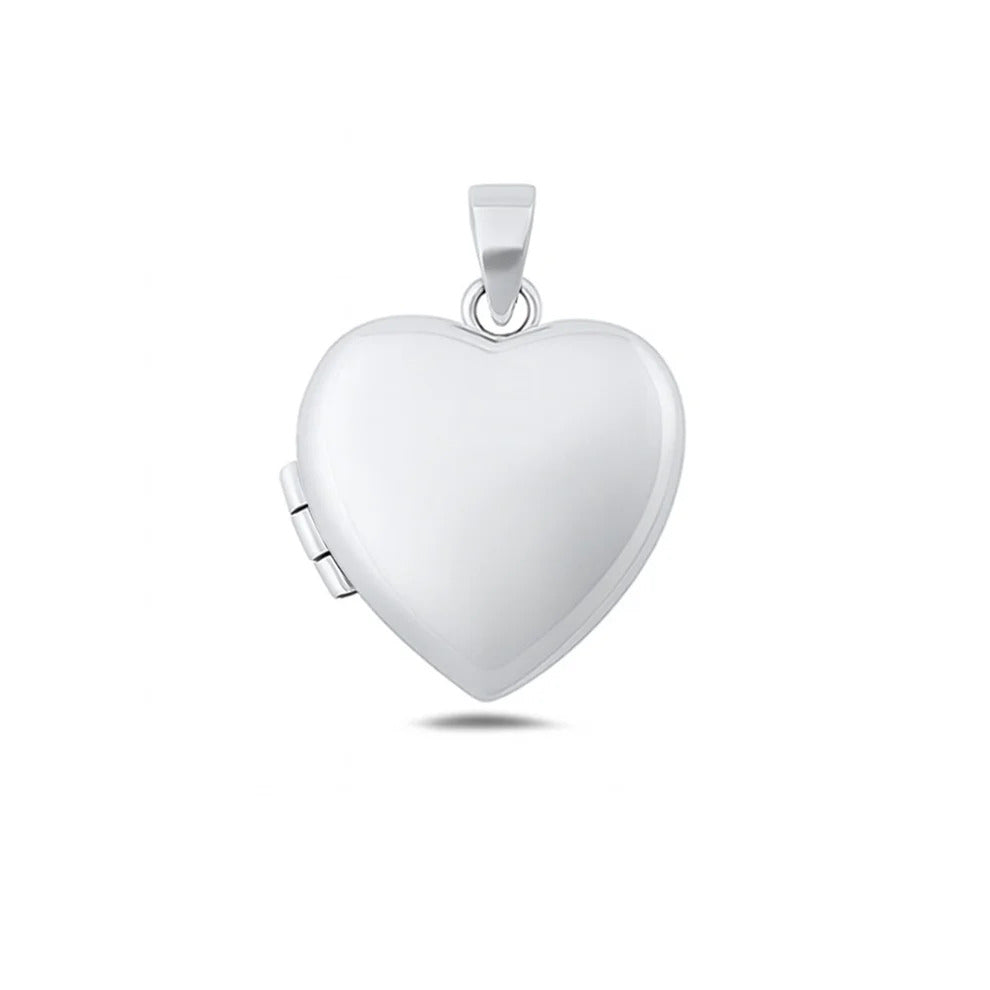 Sterling Silver Polished 21.1mm Heart Locket Pendant