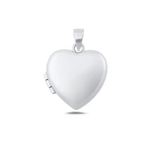 Load image into Gallery viewer, Sterling Silver Polished 21.1mm Heart Locket Pendant