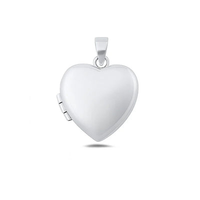 Sterling Silver Polished 21.1mm Heart Locket Pendant