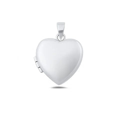 Sterling Silver Polished 21.1mm Heart Locket Pendant
