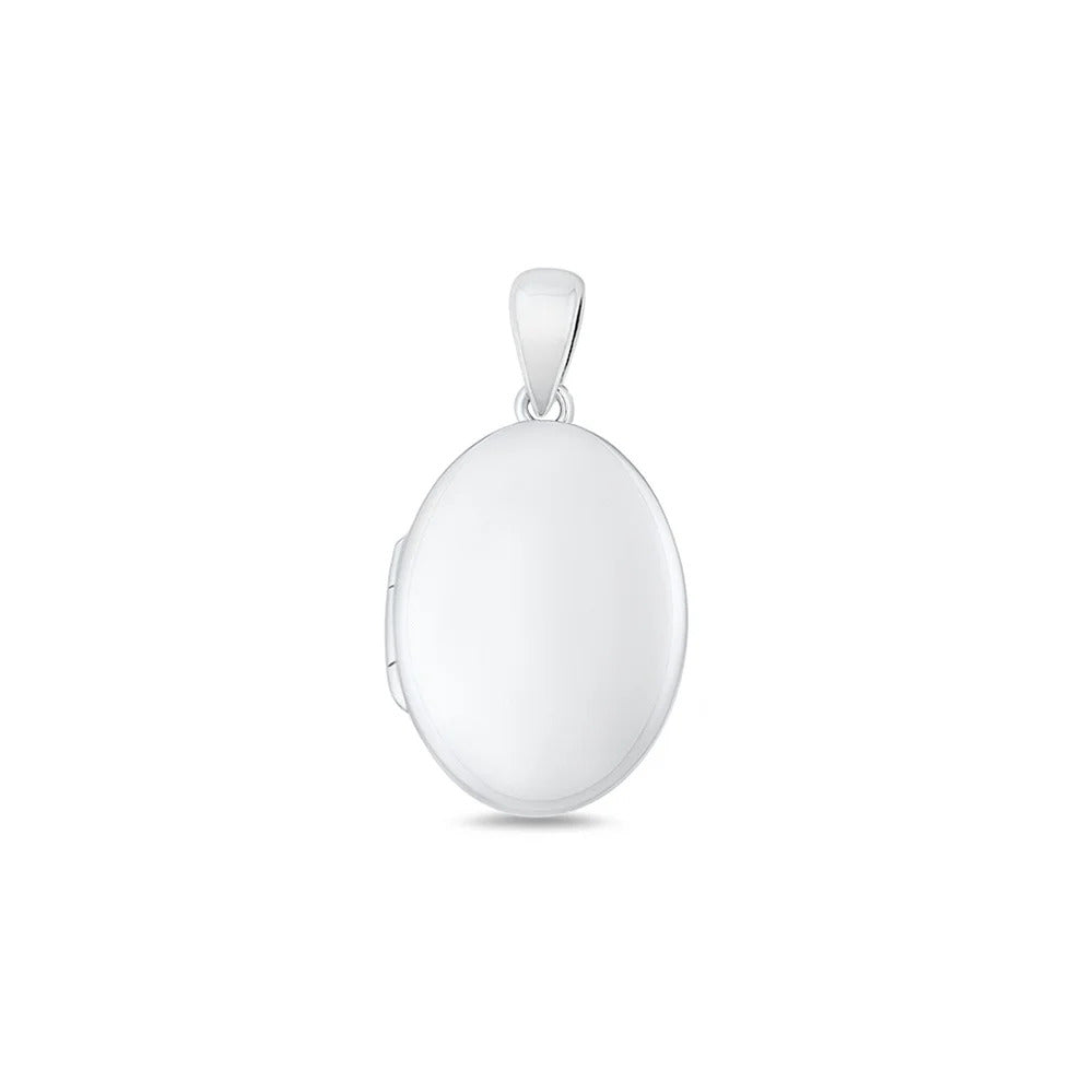 Sterling Silver Polished 17.5mm Oval Locket Pendant