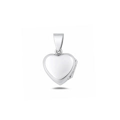 Sterling Silver Polished 16.5mm Heart Locket Pendant