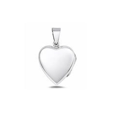 Sterling Silver Polished 19.5mm Heart Locket Pendant