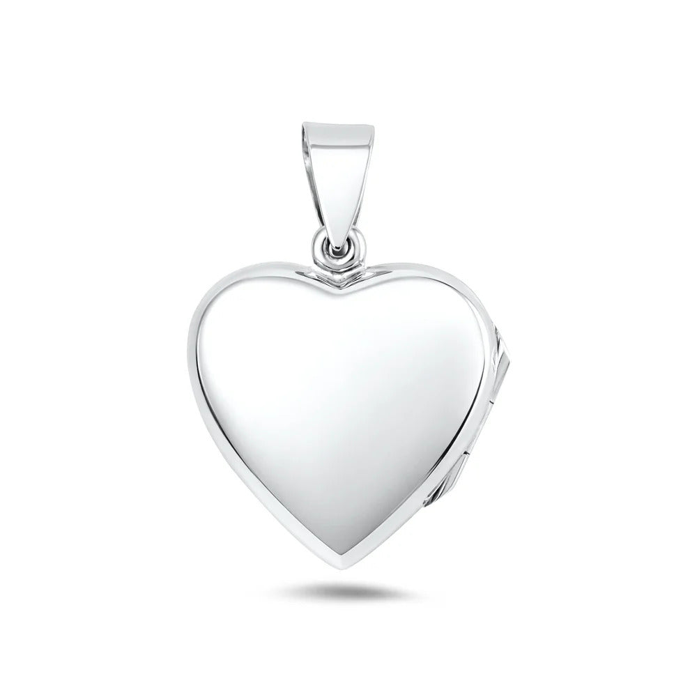 Sterling Silver Polished Heart 26mm Locket Pendant