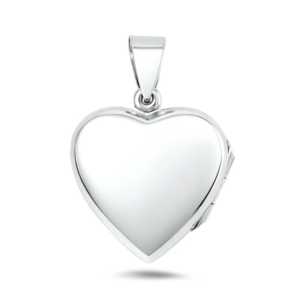 Sterling Silver Polished 30mm Heart Locket Pendant