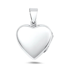 Sterling Silver Polished 30mm Heart Locket Pendant