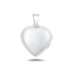 Sterling Silver Polished 26mm Heart Locket Pendant