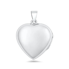 Sterling Silver Polished 32mm Heart Locket Pendant