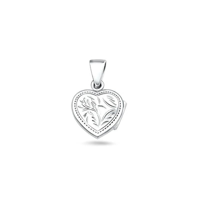 Sterling Silver Polished Engraved Heart Locket Pendant