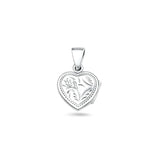 Sterling Silver Polished Engraved Heart Locket Pendant