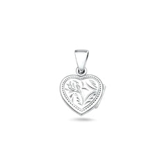 Sterling Silver Polished Engraved Heart Locket Pendant